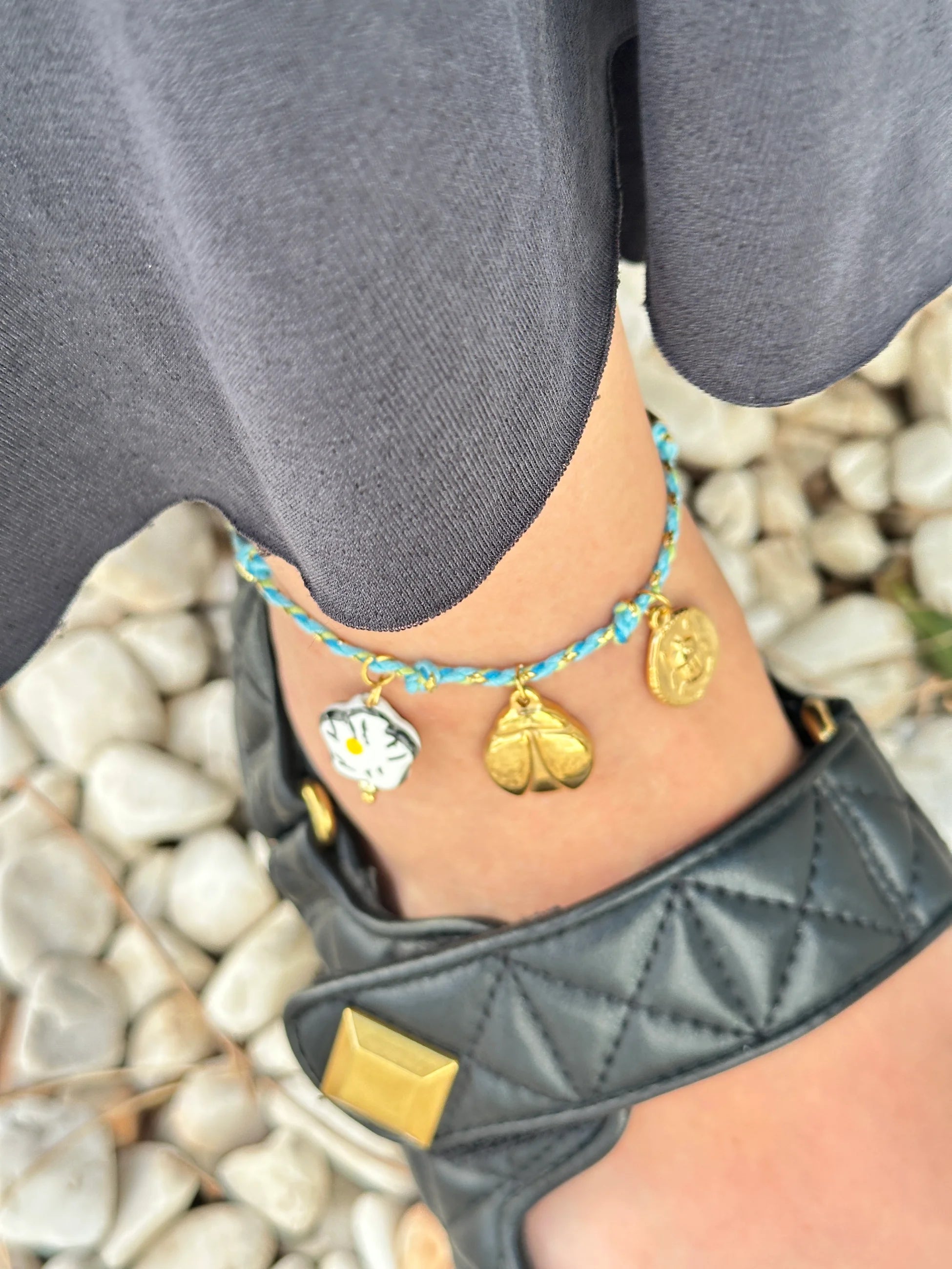 Uğur Böceği Çelik İp Kadın Halhal