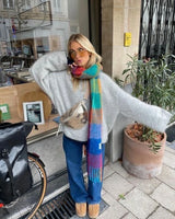 Renkli Pinterest Kadın Şal Atkı