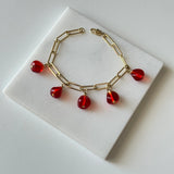 Nar Murano Cam 14k Altın Bileklik