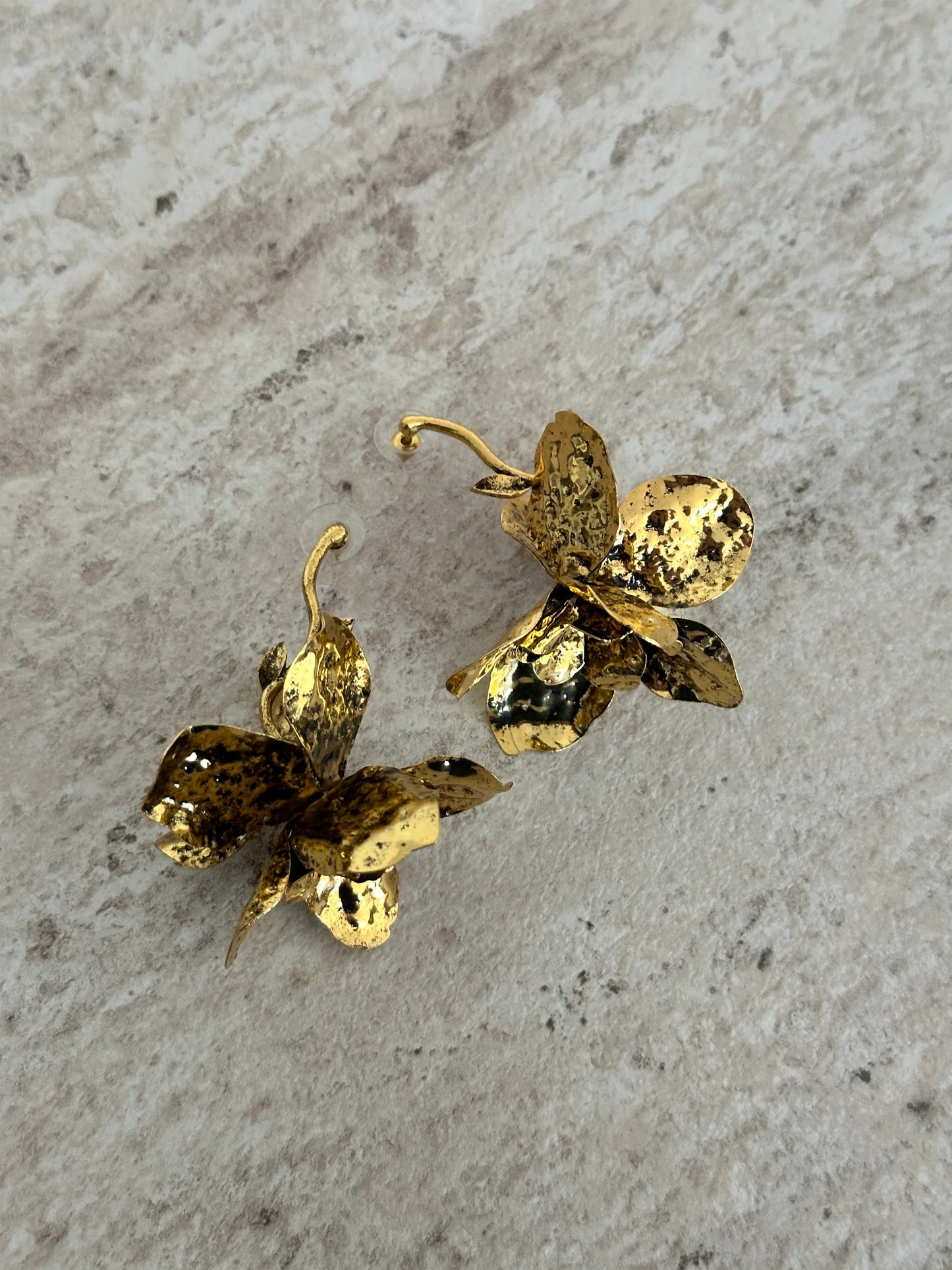 Bronz Çiçek Kadın Küpe