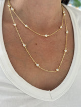 İnci Top Zincir Kadın Kolye (90 cm)