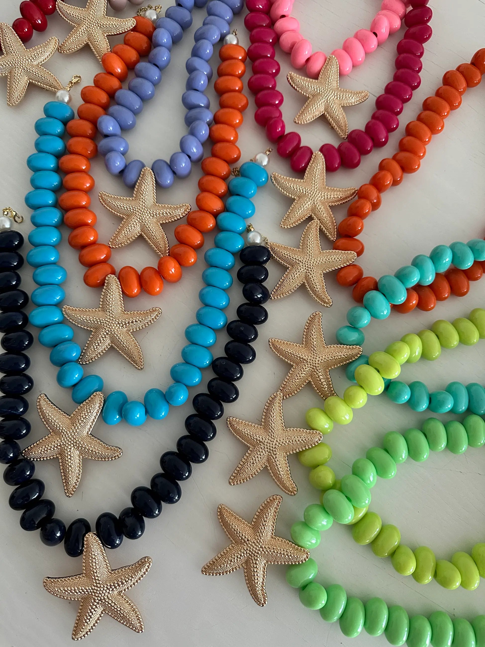 Deniz Yıldızı Renkli Boncuk Kadın Kolye