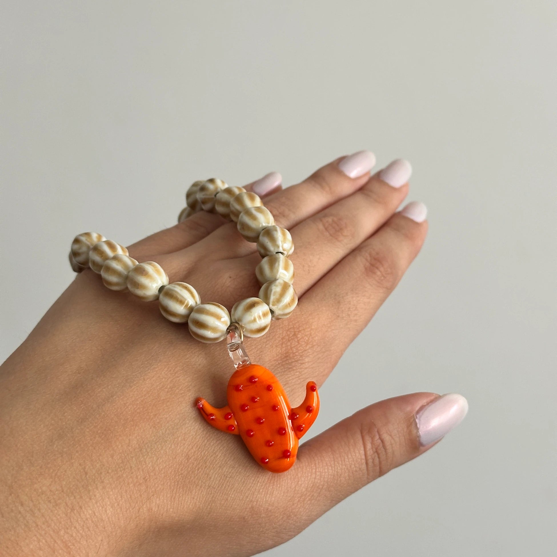 Kaktüs Cam Boncuk Kadın Kolye