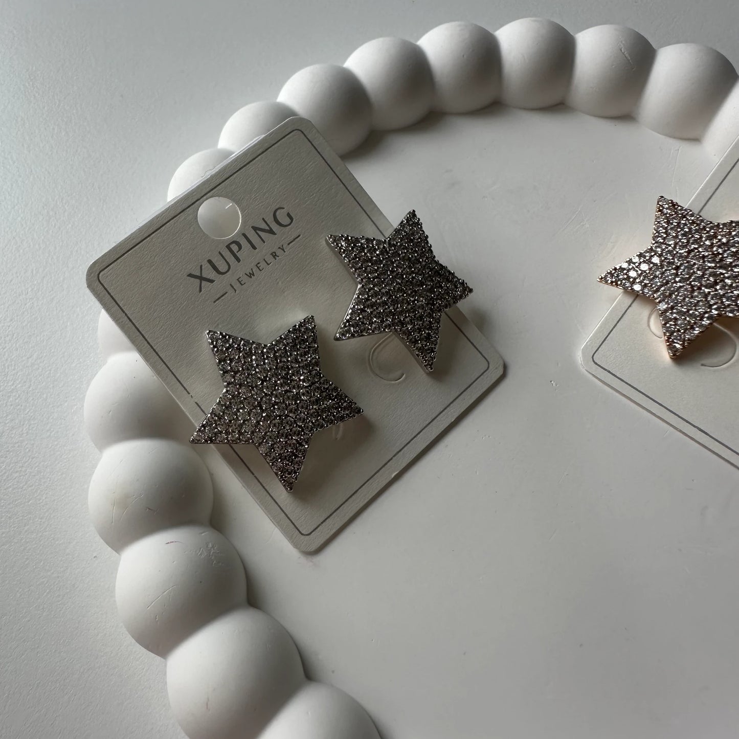 Zirkon Yıldız Küpe (gümüş renk)