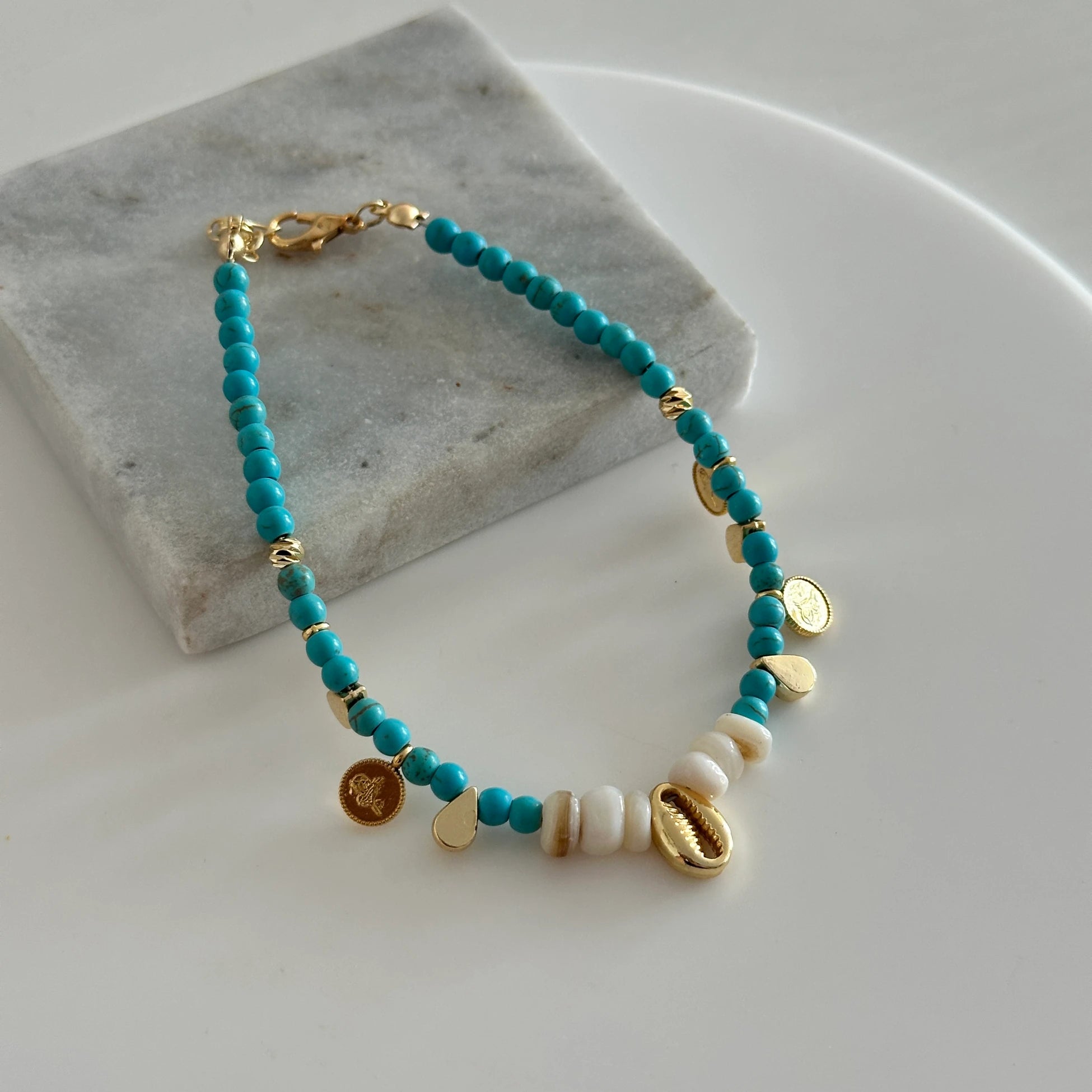 Mavi İstiridye Uçlu Halhal