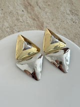 Gold & Gümüş Piramit Küpe