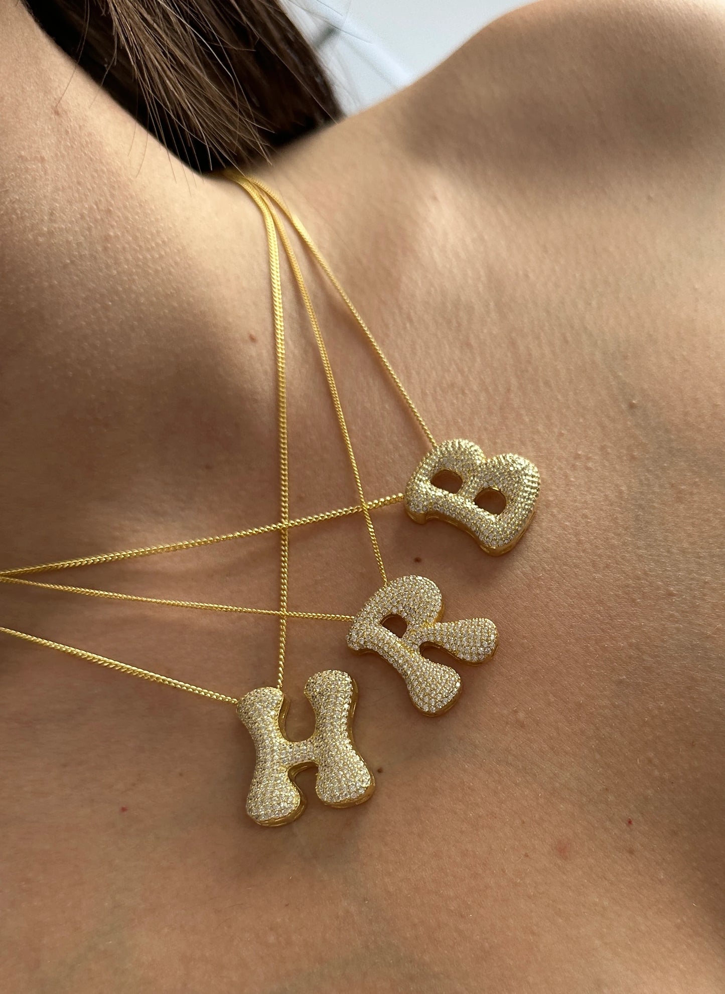 Hailey Harf 925 Ayar Gümüş Kadın Kolye