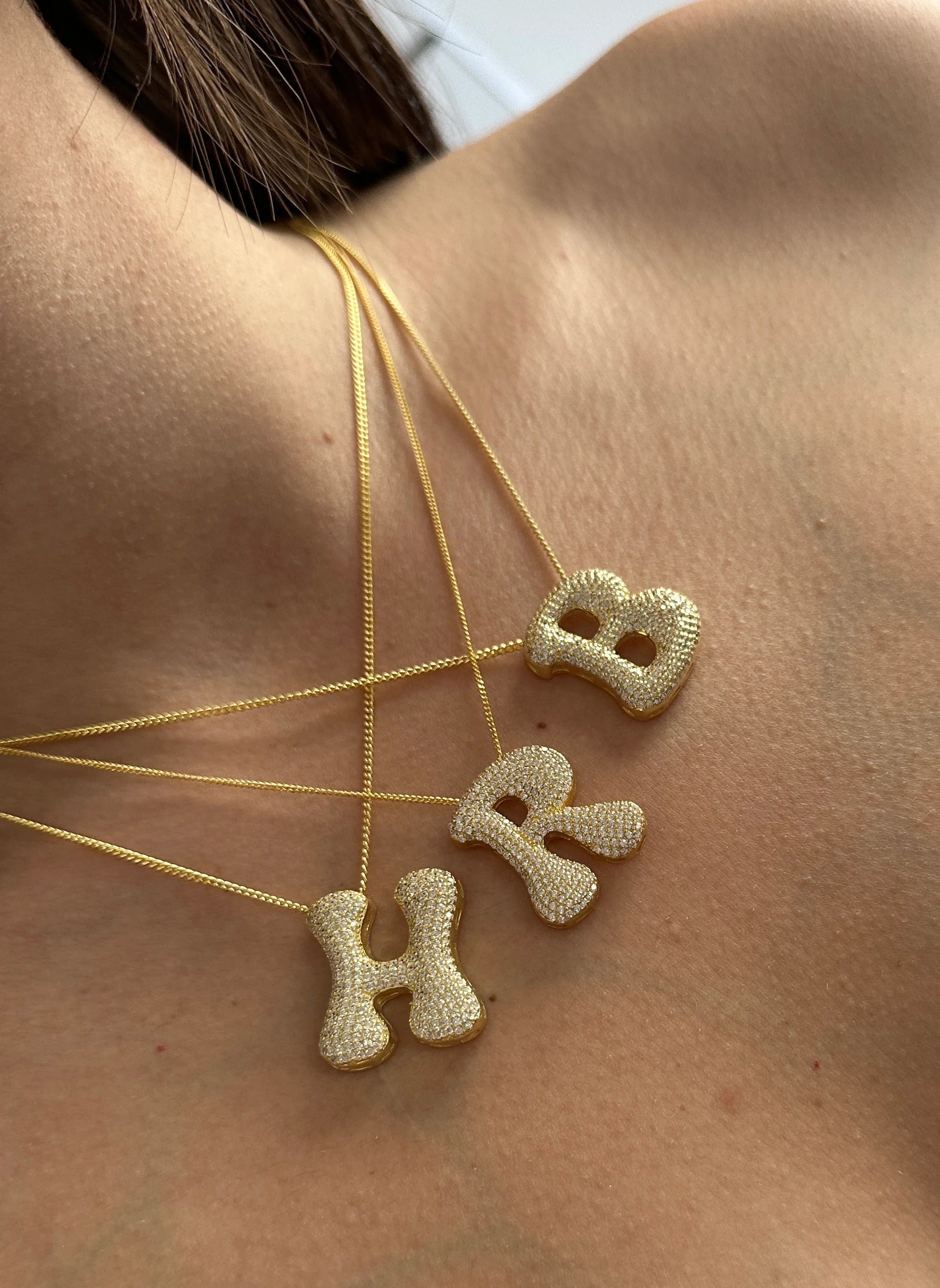 Hailey Harf 925 Ayar Gümüş Kadın Kolye