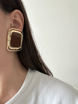 Büyük Kare Gold Küpe