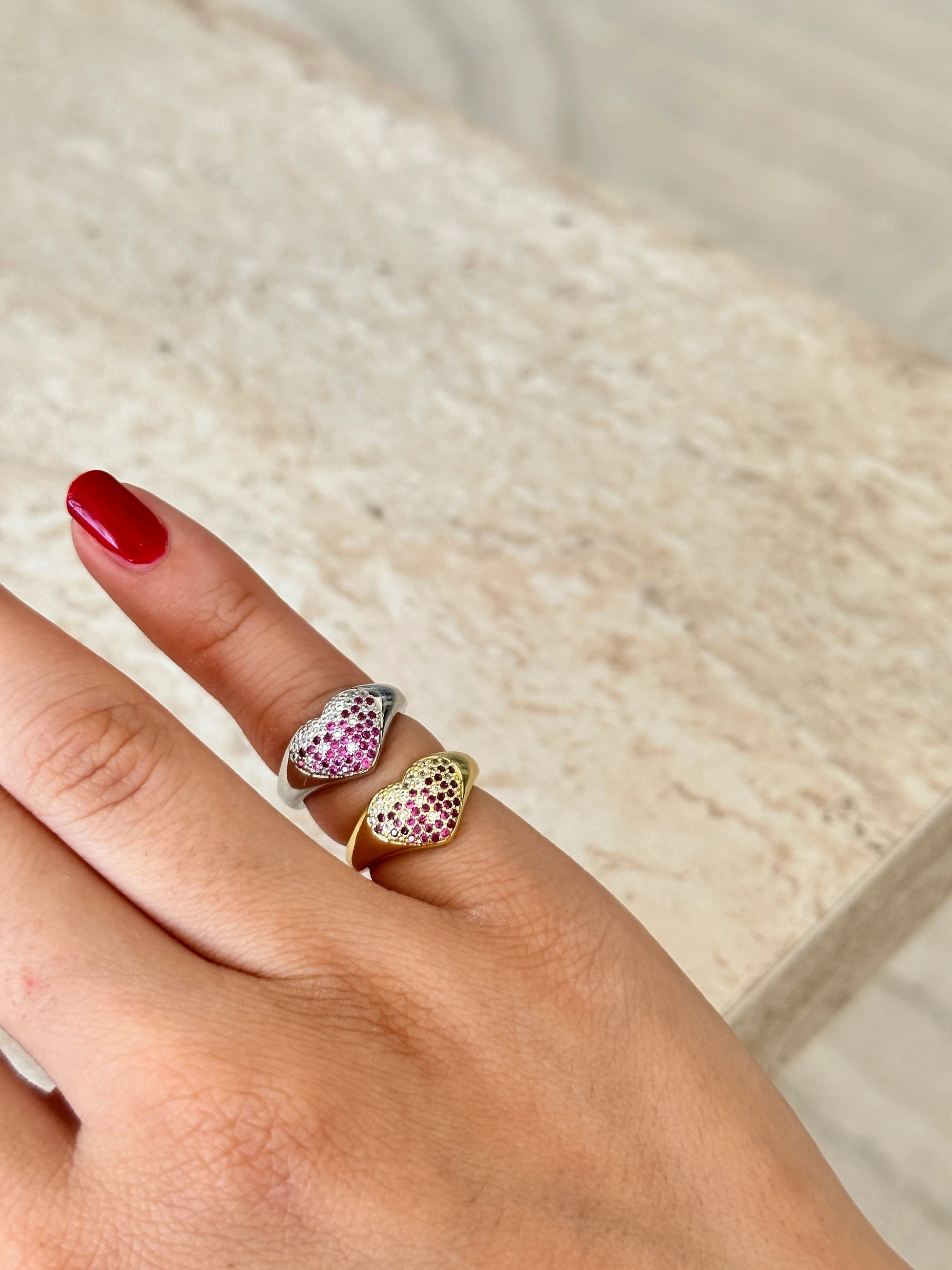 Pembe Zirkon Taş Kadın Yüzük