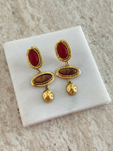 Vintage Tasarım Kahve Kadın Küpe