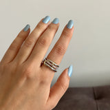 3'Lü Pembe Zirkon Taş Gümüş Spinelli Kadın Yüzük