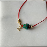 Yılbaşı Ağacı Murano Cam Boncuk Kişiye Özel Harf Kadın Şans Bilekliği