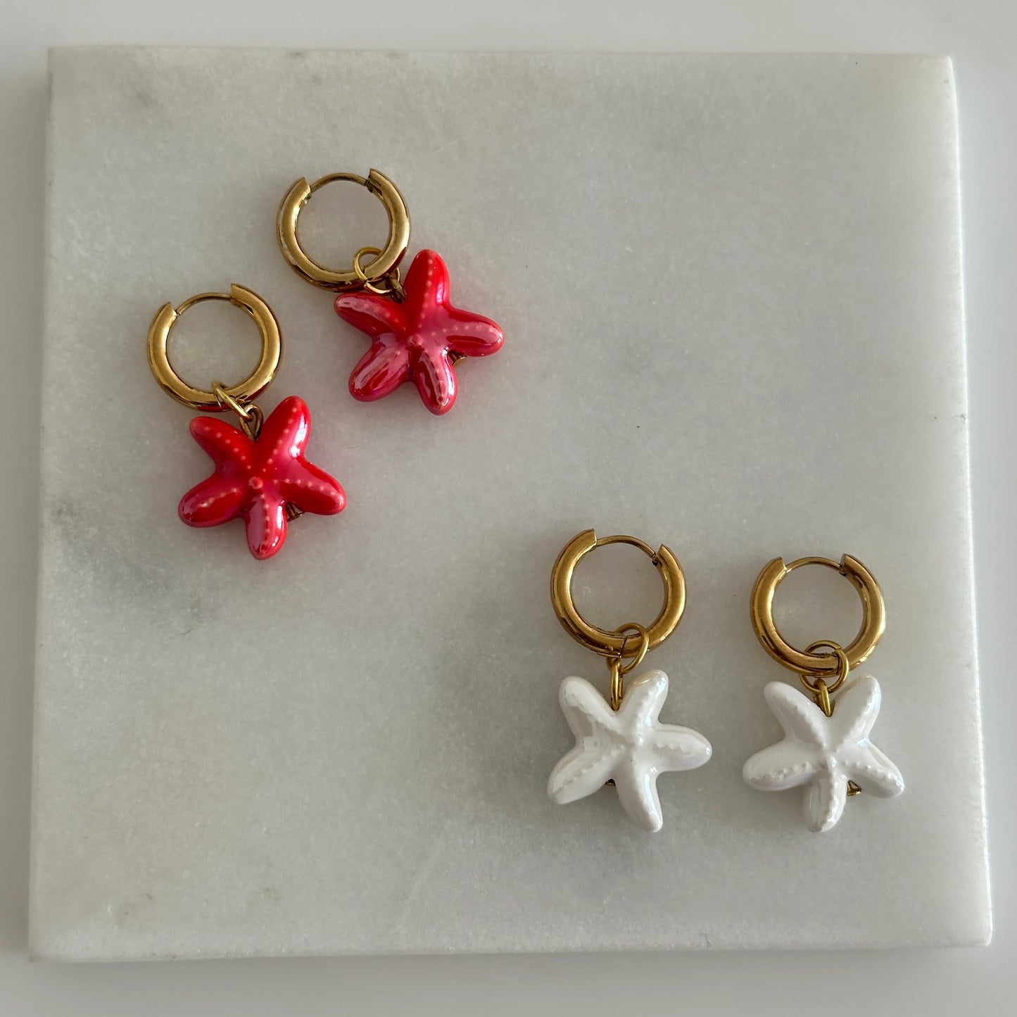 Deniz Yıldızı Seramik Boncuk Kadın Küpe