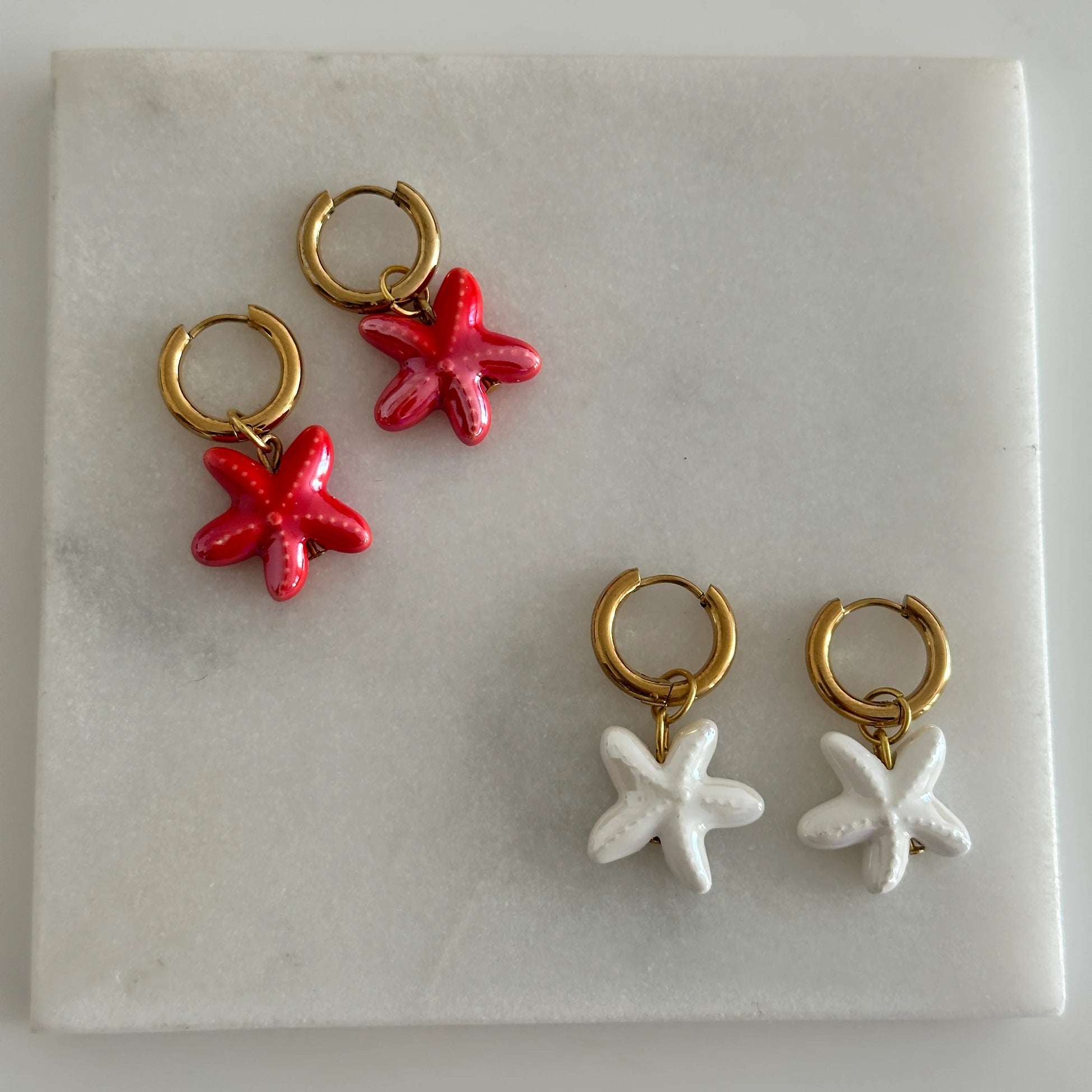 Deniz Yıldızı Seramik Boncuk Kadın Küpe