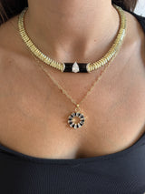 Siyah Zirkon Taş Halka Kadın Kolye