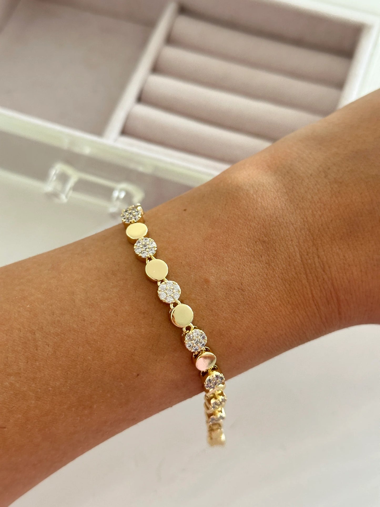 VIP Altın Kaplama Zirkon Petek Kadın Bileklik