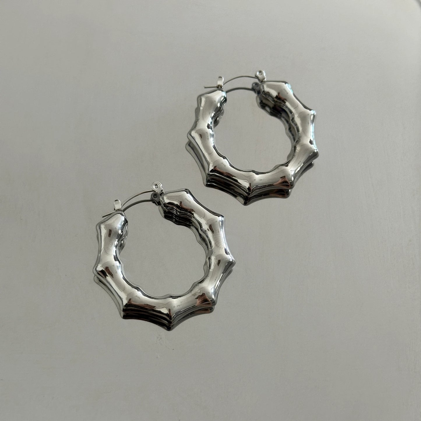 Kemik Halka Çelik Kadın Küpe