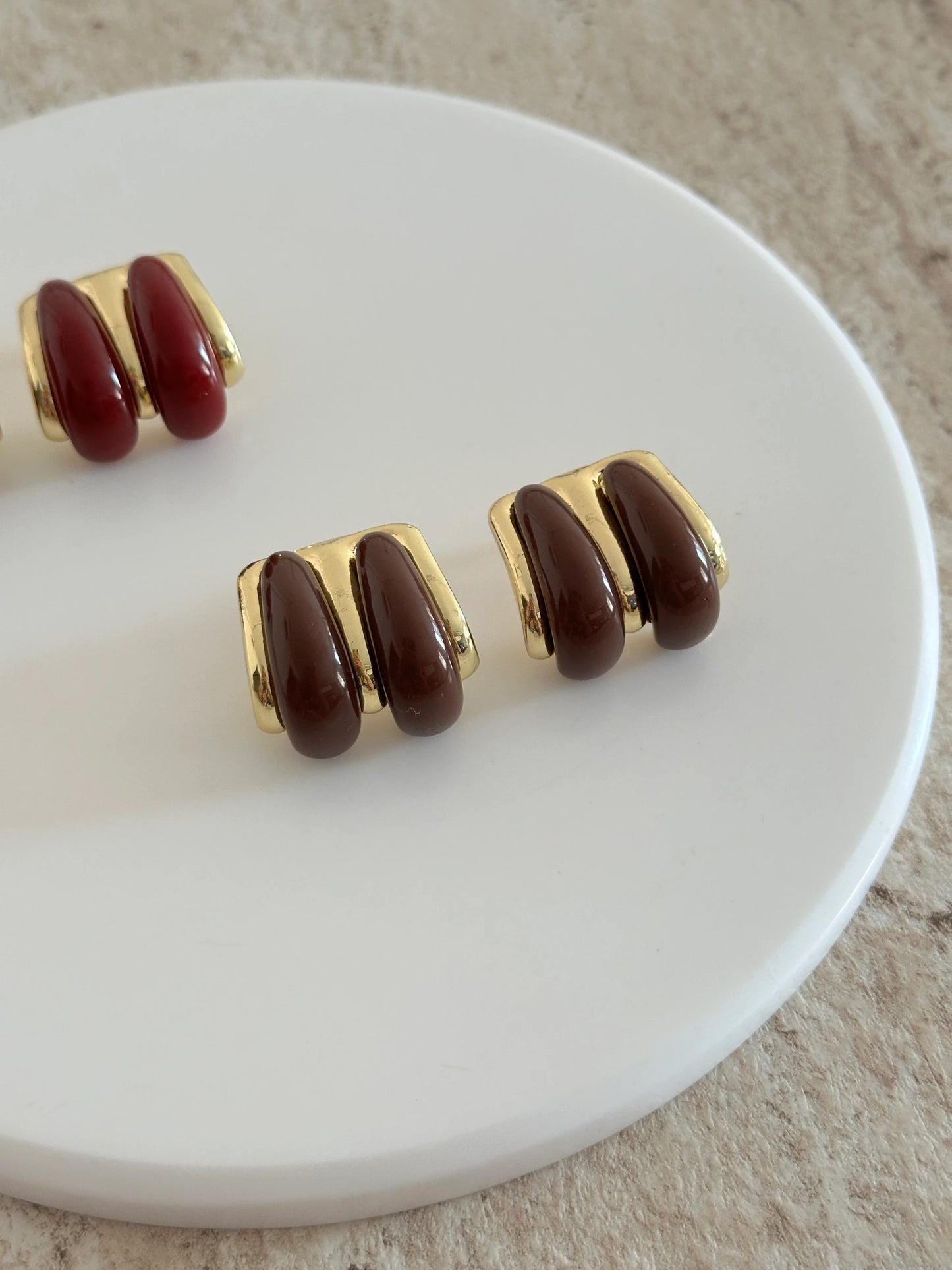 İkili Görünüm Renkli Taş Kadın Küpe