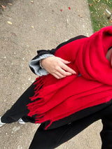 Kırmızı Pinterest Kadın Şal Atkı