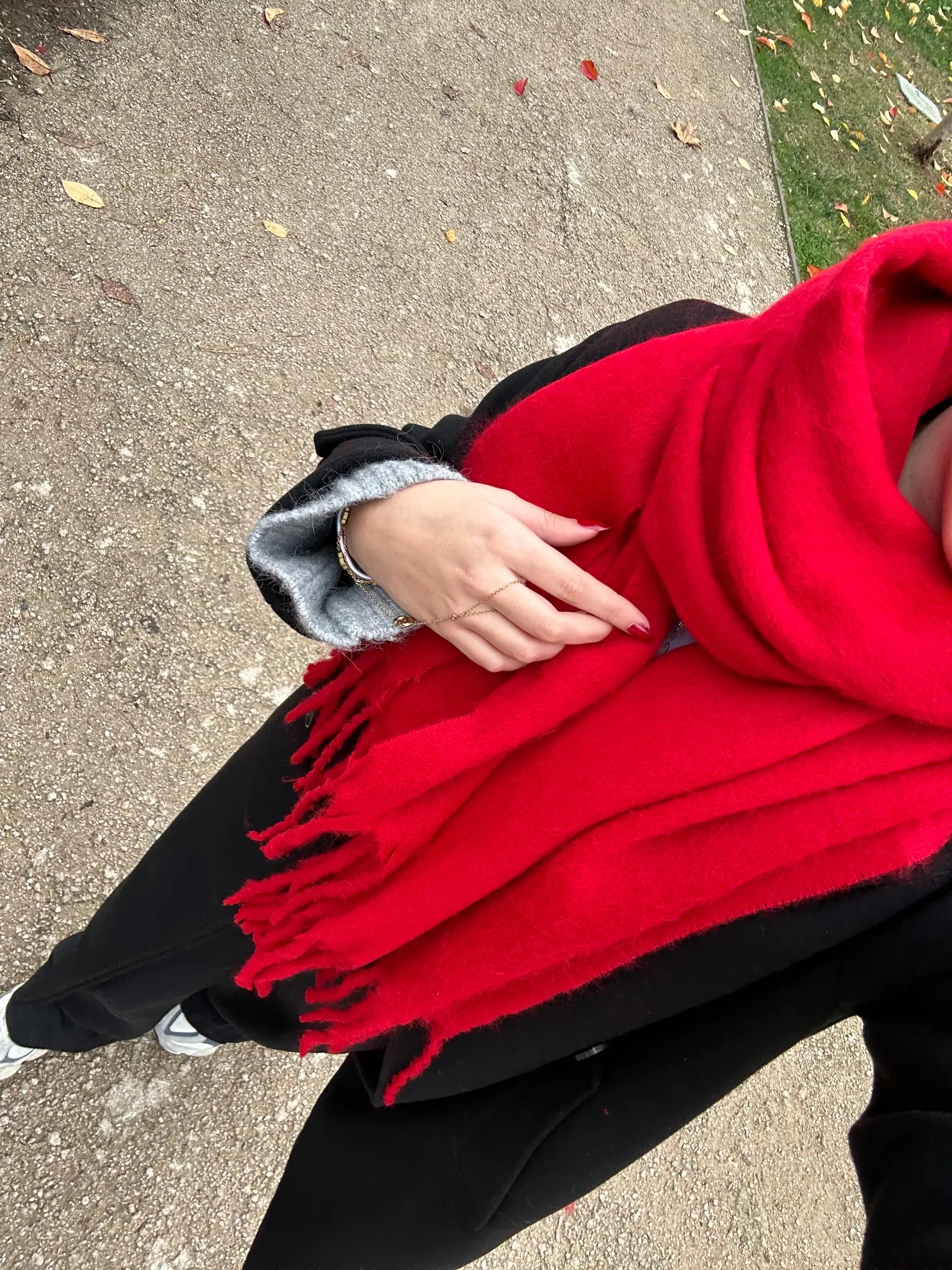 Kırmızı Pinterest Kadın Şal Atkı