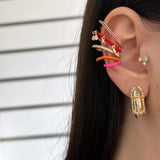 Taşlı Sarmal Kıkırdak Kadın Küpe