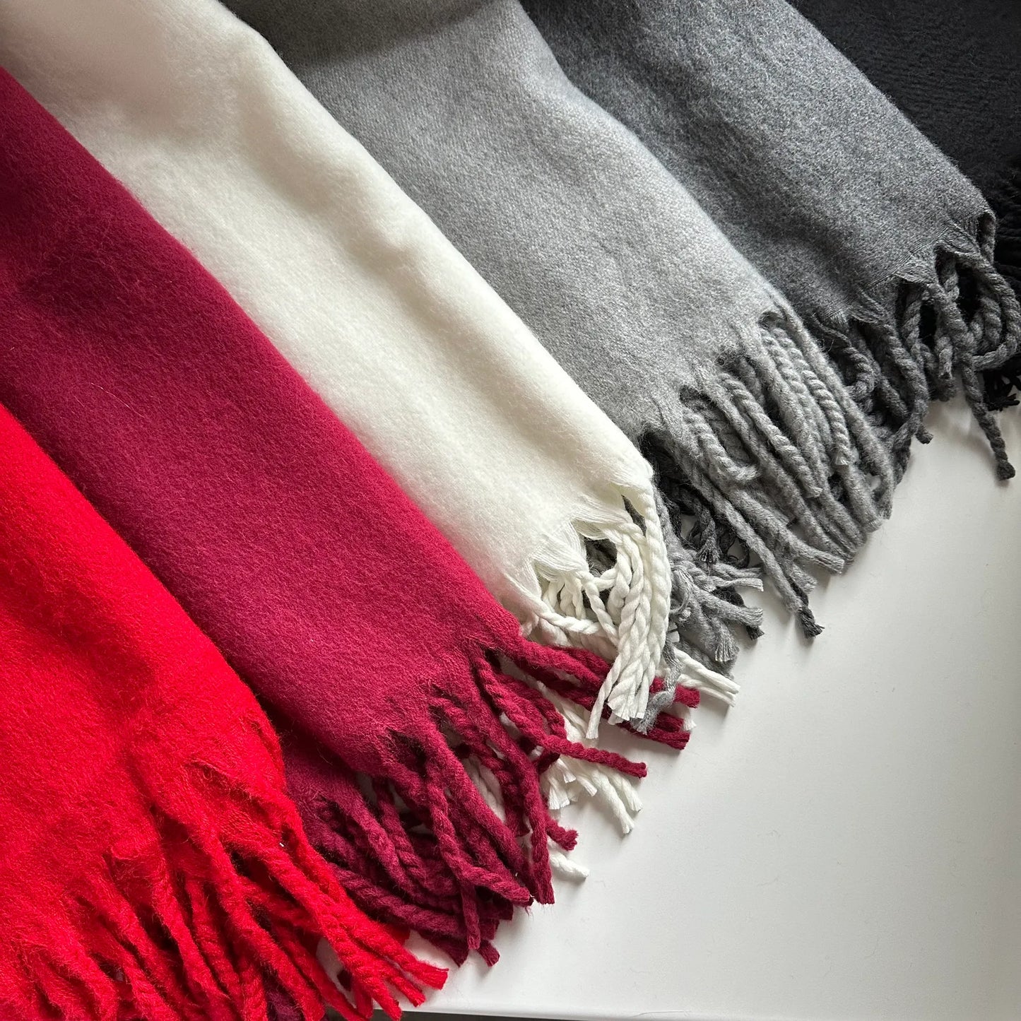 Bordo Pinterest Kadın Şal Atkı