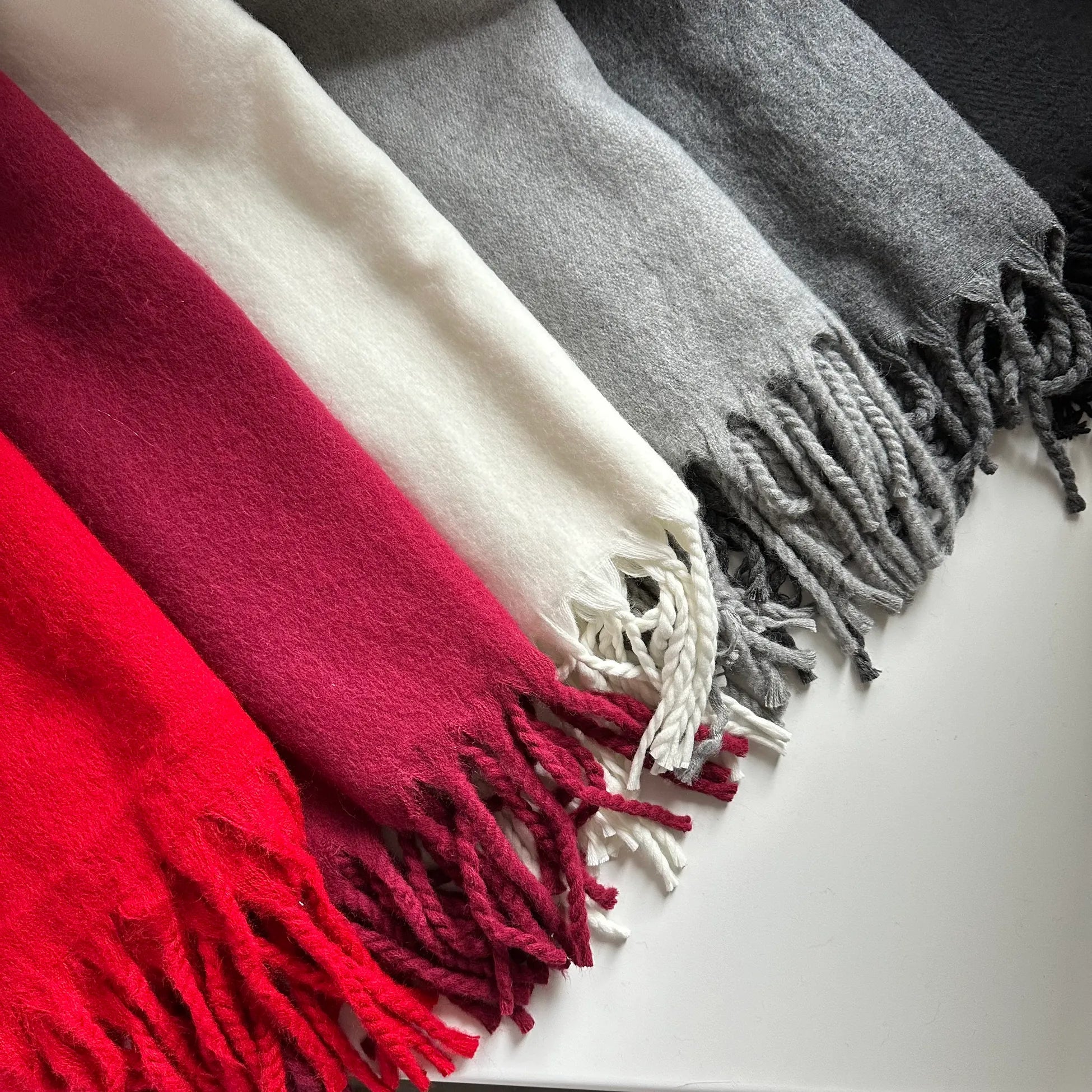 Bordo Pinterest Kadın Şal Atkı