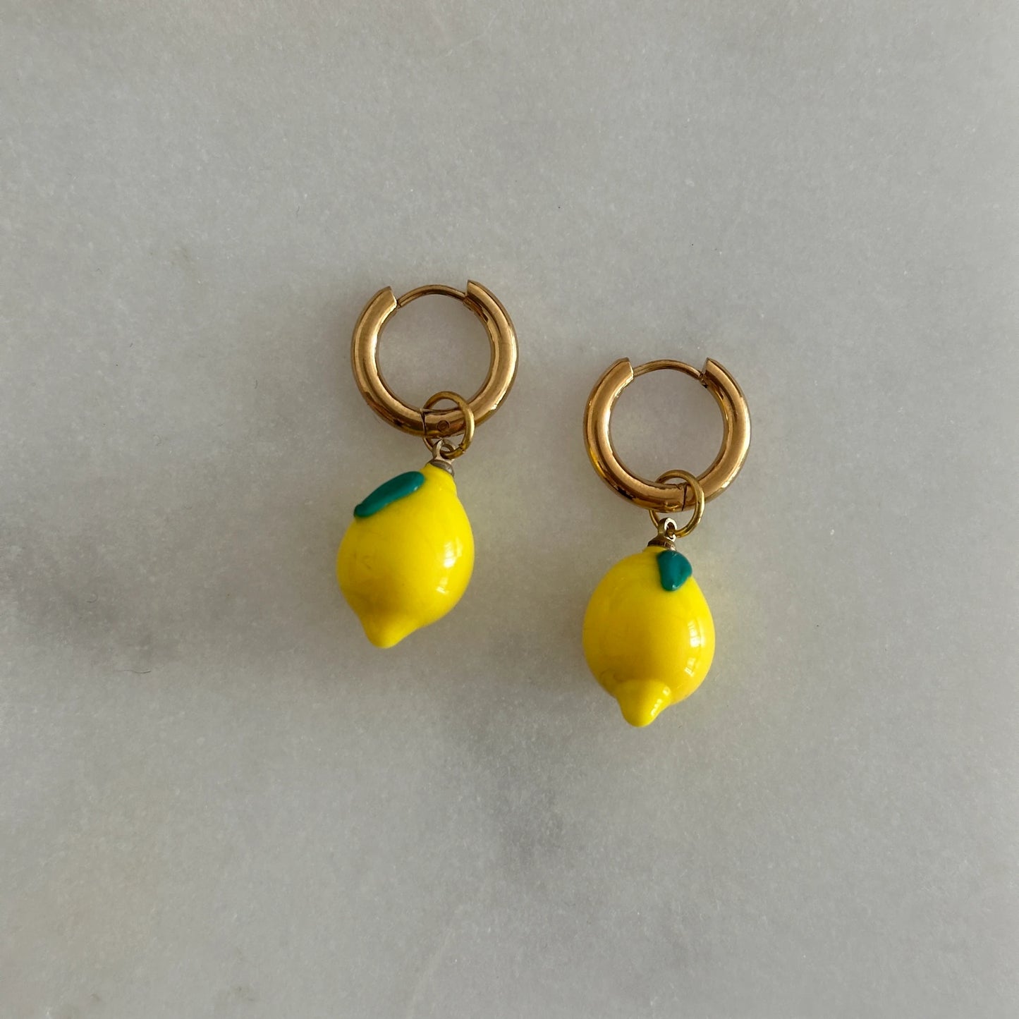 Limon Murano Cam Boncuk Kadın Küpe