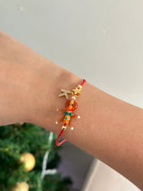 Yılbaşı Kurabiye Adam Murano Cam Boncuk Kişiye Özel Harf Kadın Şans Bilekliği