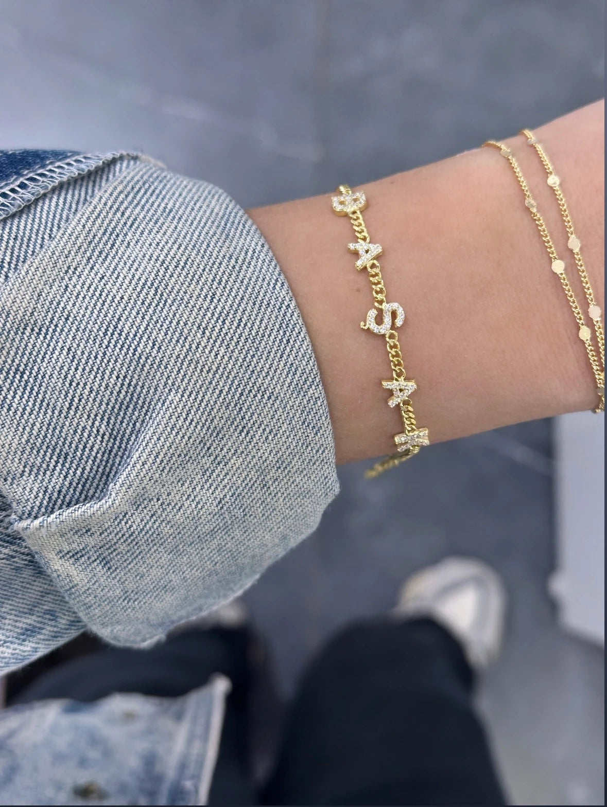 Kişiye Özel İsim Zincir Kadın Bileklik (925 ayar gümüş)