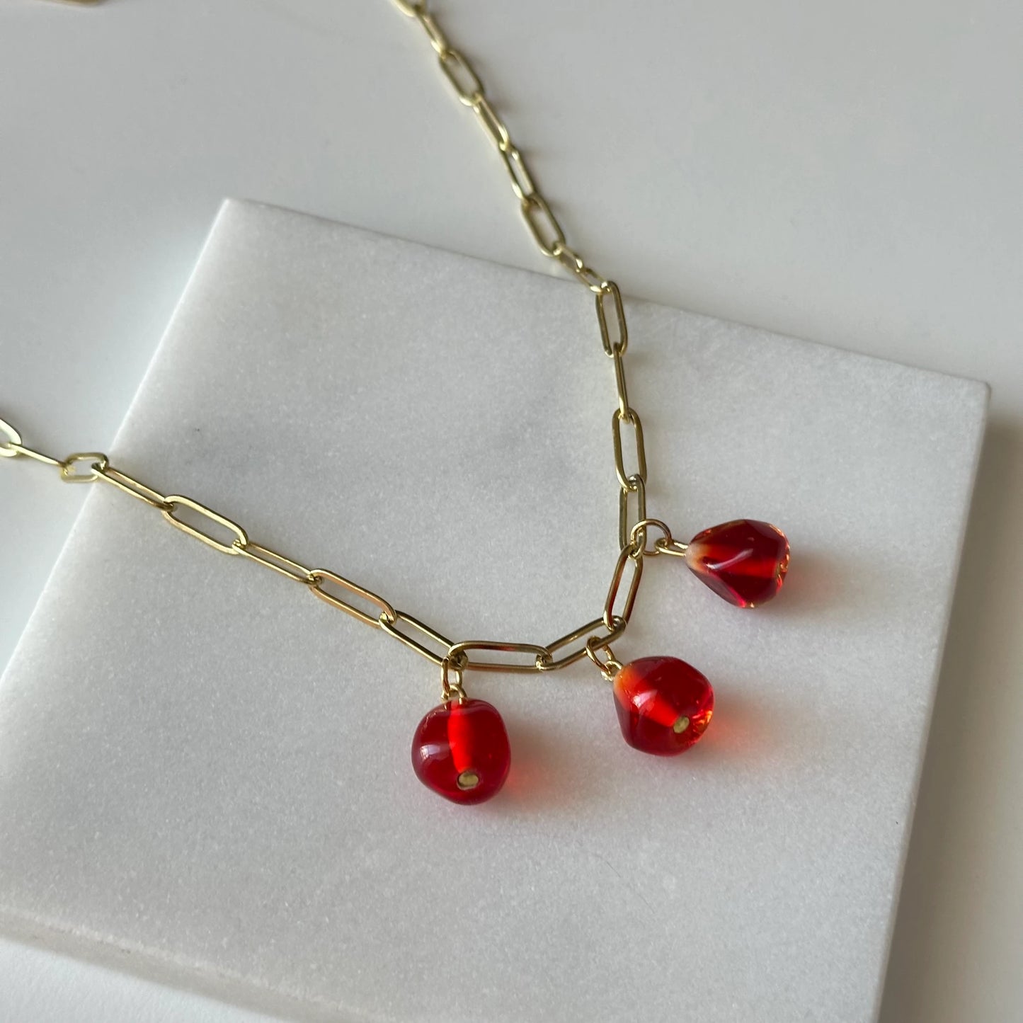 Murano Cam Boncuk Nar Kolye