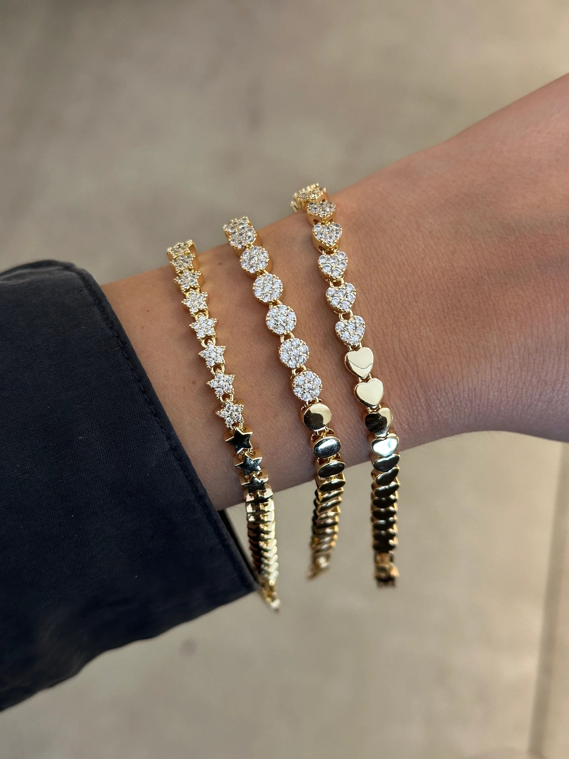 Zirkon Taş & Gold Kadın Bileklik