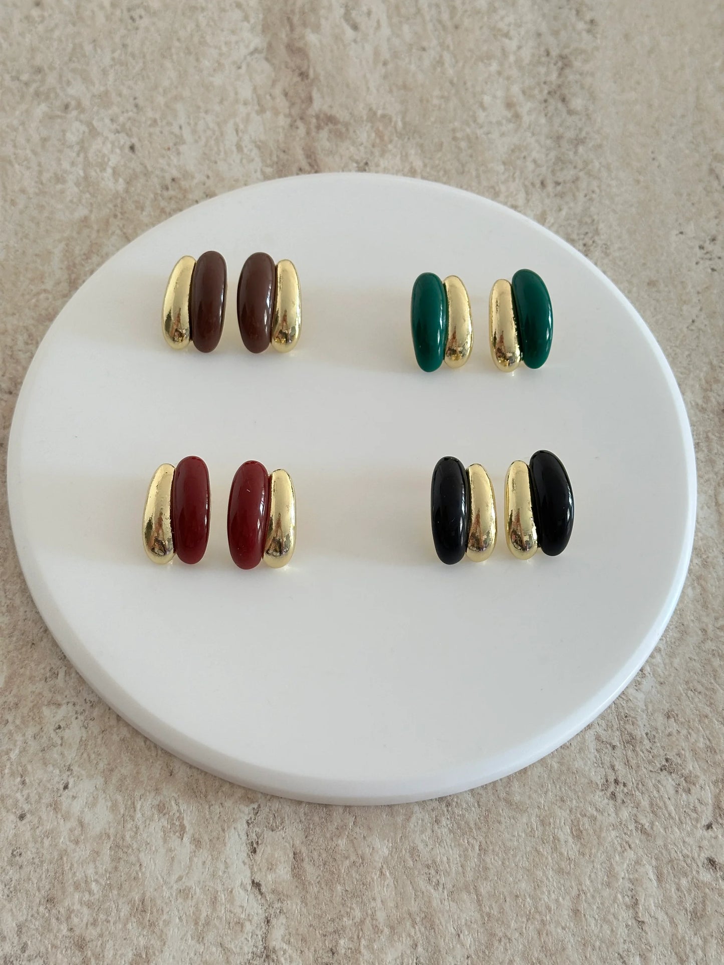 Gold & Renkli Taş Kadın Küpe