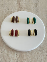 Gold & Renkli Taş Kadın Küpe