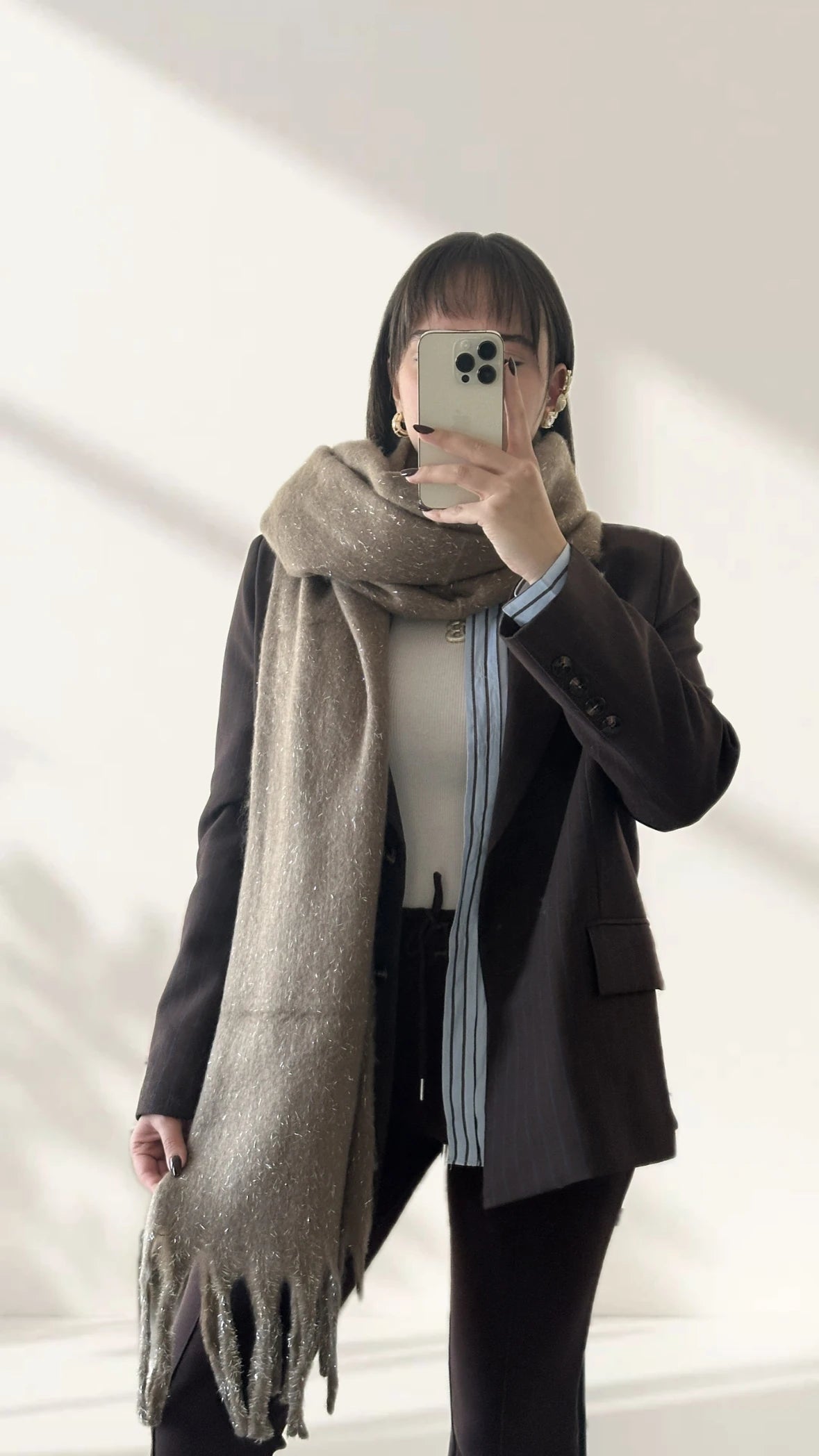 Işıltılı Pinterest Kadın Şal Atkı