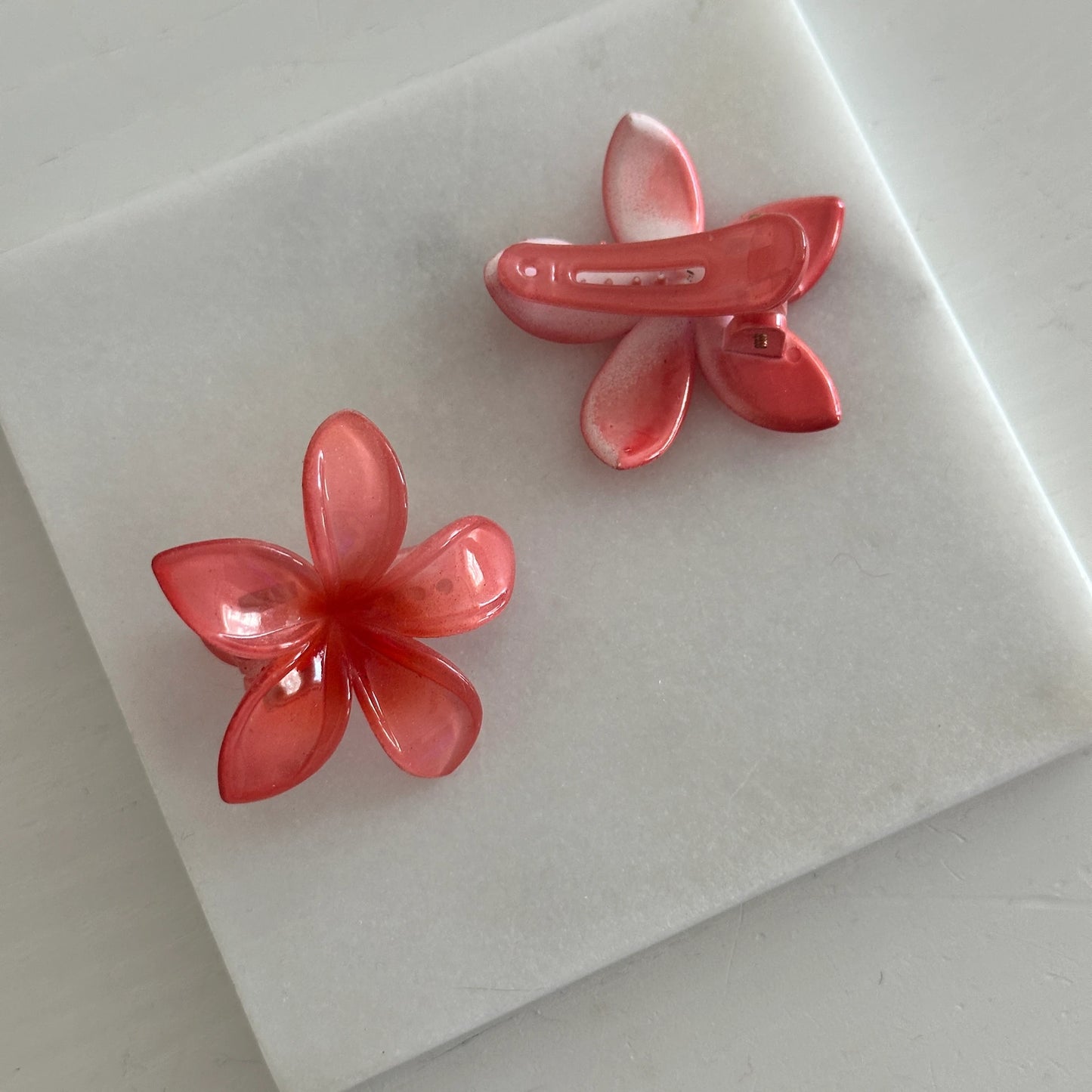 İkili Mini Mandal Aloha Toka (Mercan rengi)