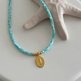 Balık Uçlu Sedef Taşlı Kadın Kolye