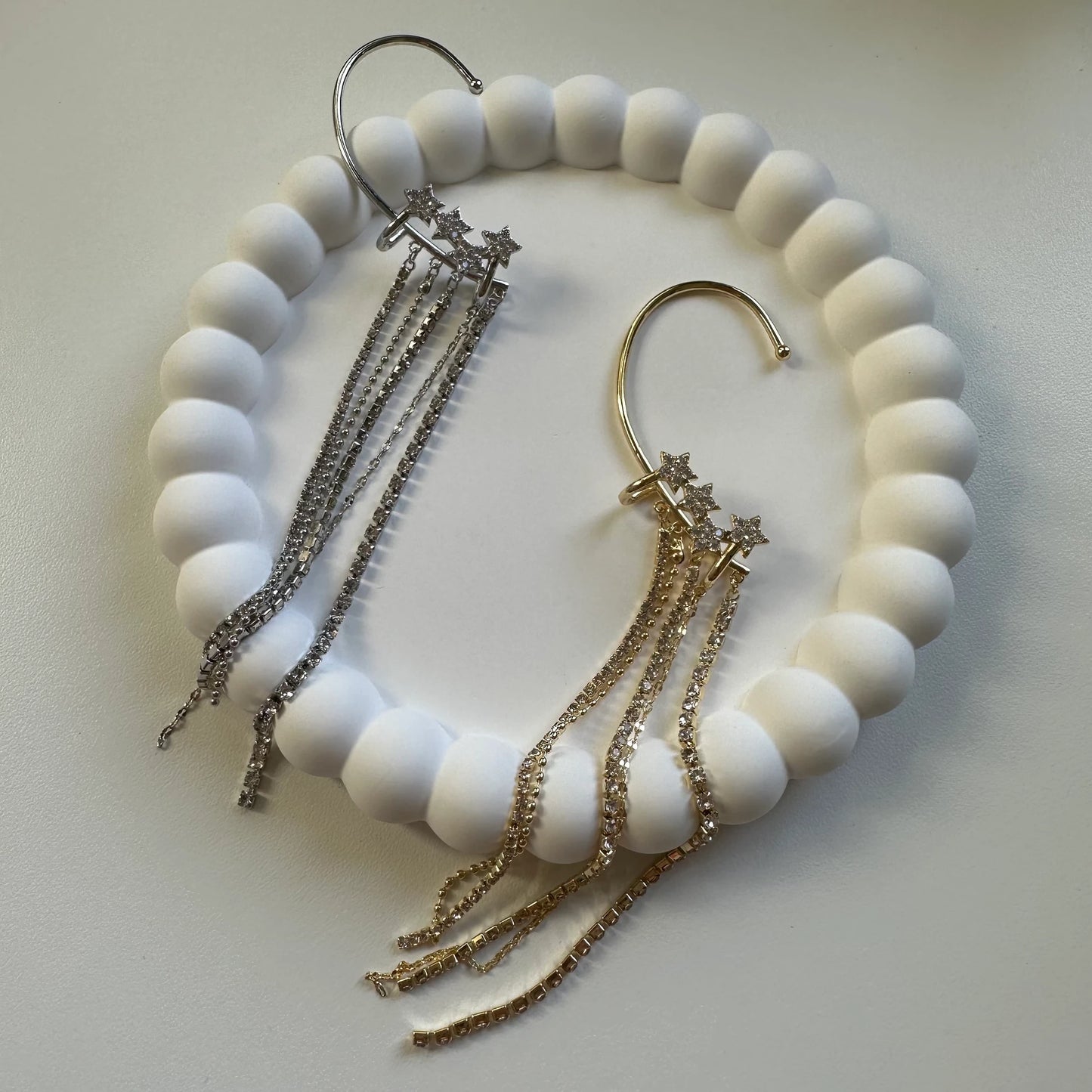 Yıldız Sarkıntılı Işıltılar Earcuff Küpe