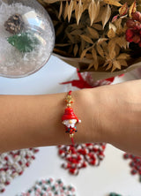 Yılbaşı Elf Murano Cam Boncuk Kişiye Özel Harf Kadın Şans Bilekliği