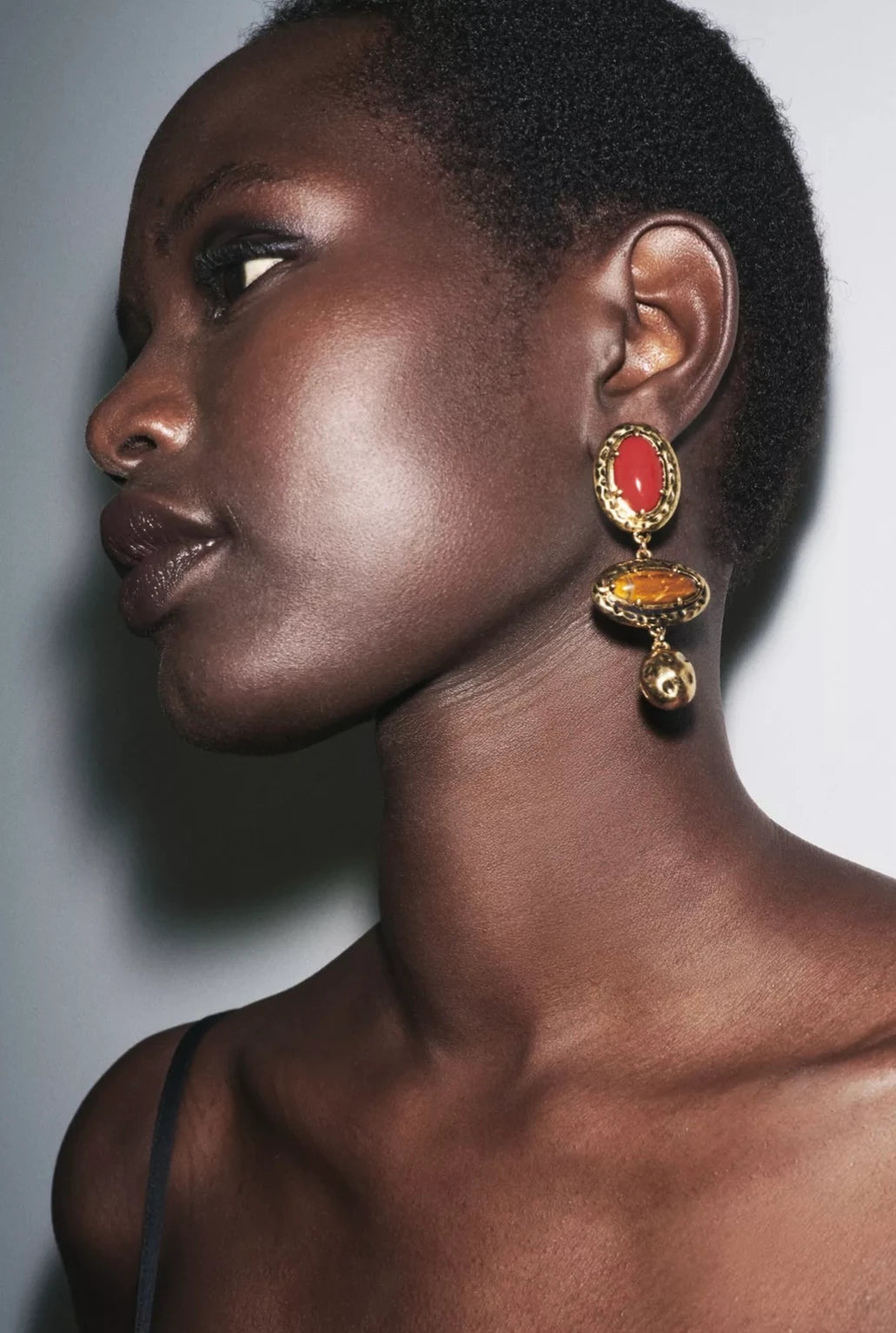 Vintage Tasarım Kahve Kadın Küpe