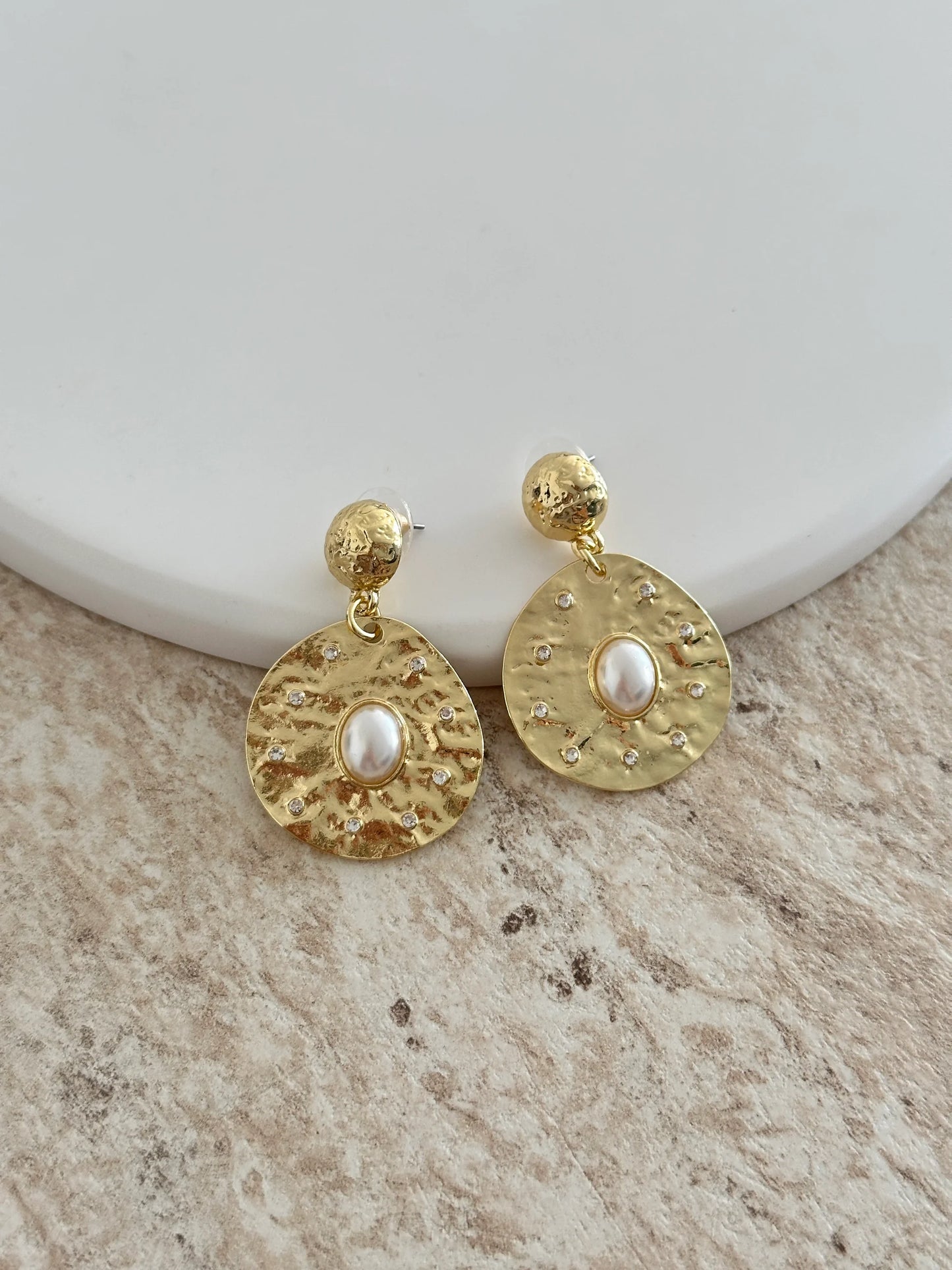 İncili Gold Tasarım Kadın Küpe