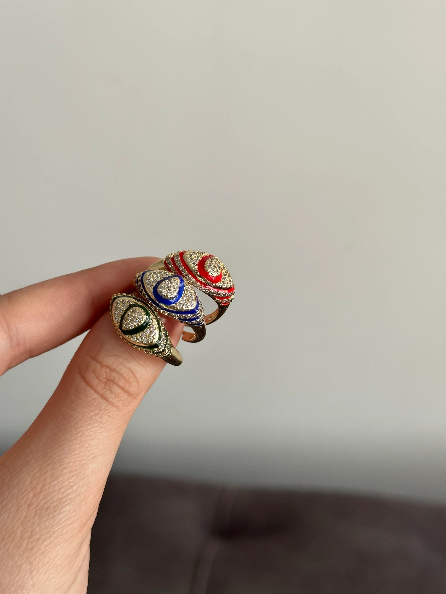 Renkli Medusa Göz Kadın Yüzük