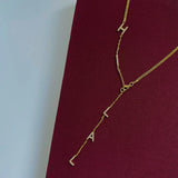 Dekolte İsim Kolye Zirkon Taşlı (925 ayar gümüş)