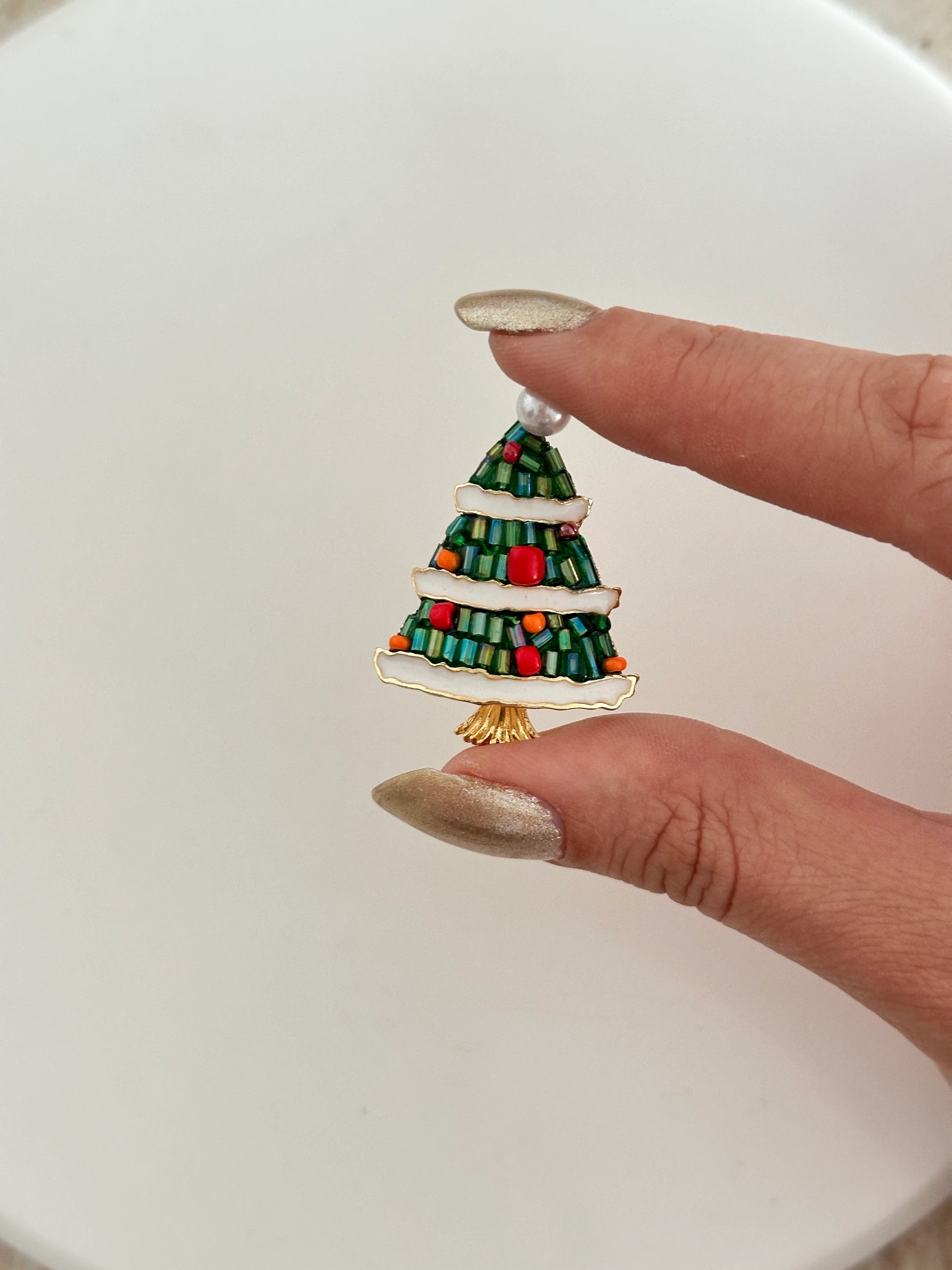 Renkli Yılbaşı Ağacı Broş