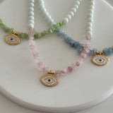 Doğal Taş Tasarım Göz Kadın Kolye