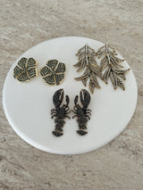 Gümüş Taş Istakoz Kadın Küpe