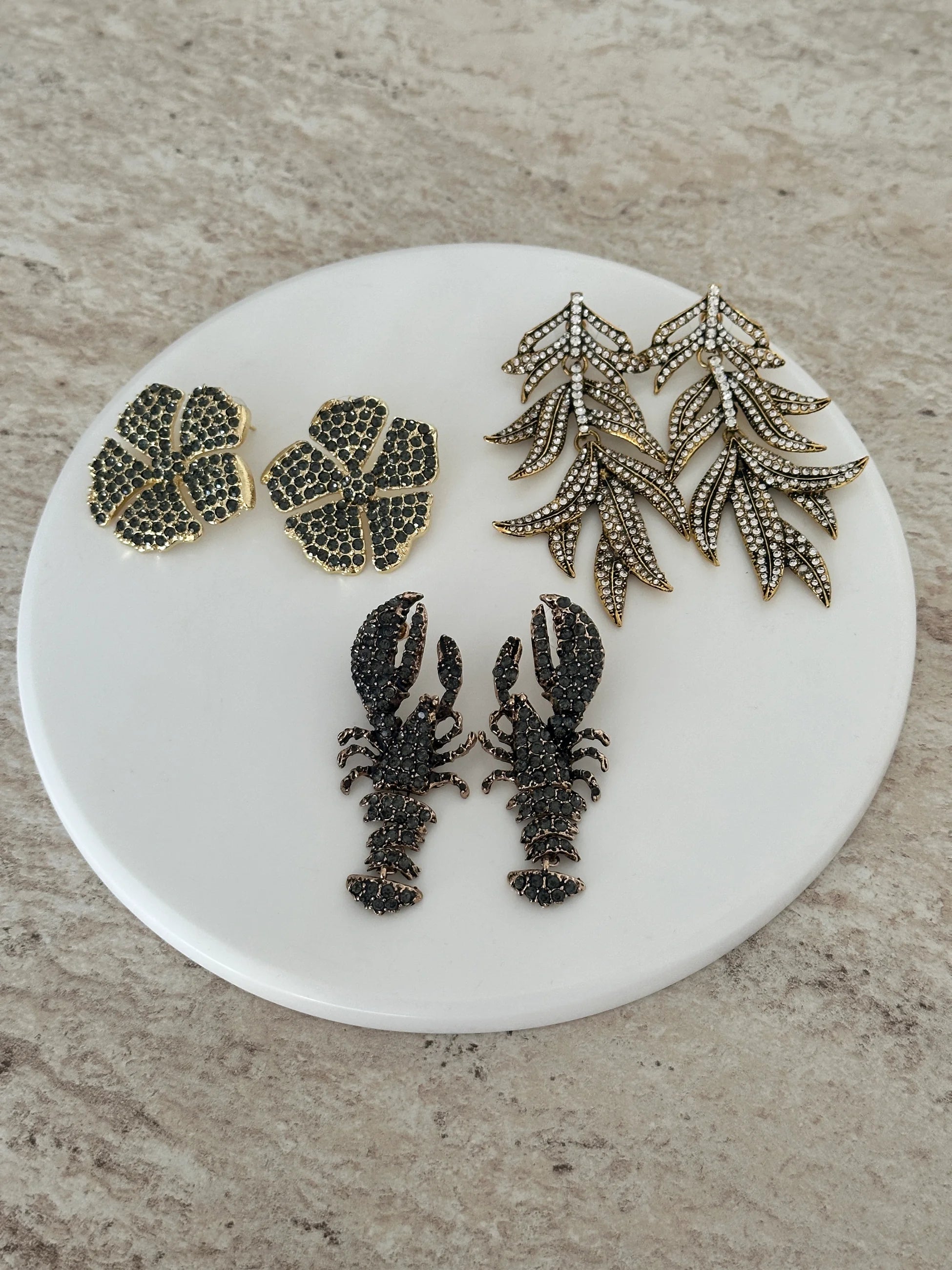 Gümüş Taş Istakoz Kadın Küpe