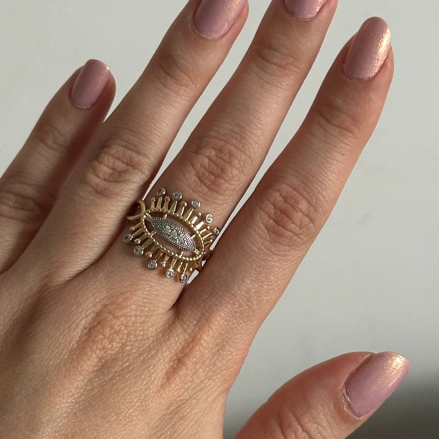 Göz Çift Renk Zirkon Yüzük